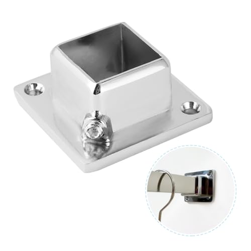BATHVEVE 2 Stück Flanschsitz Silber Kleidung Hängend Extra Stange Montage Unterstützung Einstellbar Industriell Kleiderschränke Rostfreier Stahl Silver von BATHVEVE