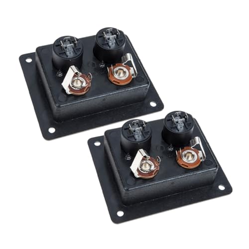 BATHVEVE 2 Stück Lautsprecher Box Terminalplatte Schwarz mit Federklemmen Hitzebeständig Vielseitig Einsetzbar für und Auto Subwoofer Optimale Wärmeableitung Zuverlässiger von BATHVEVE