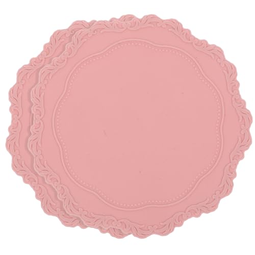 BATHVEVE 2 Stück Wachssiegel Silikonmatte Hitzebeständige Unterlage für Wachssiegel Vielseitig Einsetzbar als Untersetzer Rosa für Kreative DIY Projekte von BATHVEVE