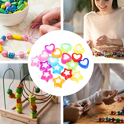 BATHVEVE 200 Stück Herzform und Sternform Acrylperlen DIY Schmuckzubehör für Armbänder und Bastelprojekte Mischfarben BATHVEVE 200 Stück Herzform und Sternform Acrylperlen DIY Schmuckzubehör für Armbänder und Bastelprojekte Mischfarben von BATHVEVE