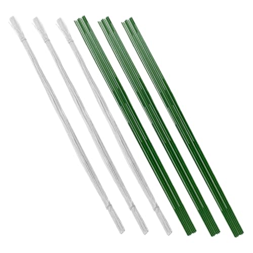 BATHVEVE 200 Stück Künstliche Blumenstiele aus Papierdraht Lang Grün und Weiß Leichte DIY Dekoration für Hochzeiten Blumensträuße Bastelprojekte Vielseitig Einsetzbar zum Basteln und von BATHVEVE