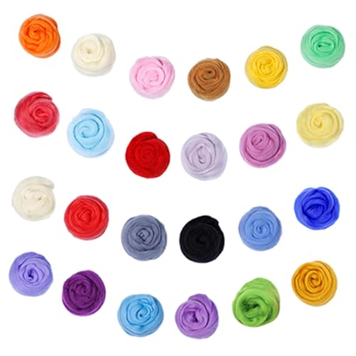 BATHVEVE 24 Stück Teiliges Set Bunter Filzwolle für DIY Nadelfilzen Handwerkszubehör für Kreative Projekte Geeignet für Anfänger und Fortgeschrittene pro Farbe für Viele Bastelideen BATHVEVE 24 Stück Teiliges Set Bunter Filzwolle für DIY Nadelfilzen Handwerkszubehör für Kreative Projekte Geeignet für Anfänger und Fortgeschrittene pro Farbe für Viele Bastelideen von BATHVEVE