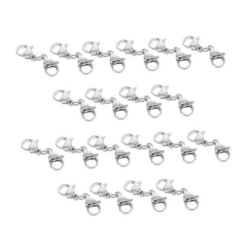 BATHVEVE 25 Stück Teiliges Edelstahl Lobster Verschlüsse Langlebiger Karabinerverschluss für Halsketten Armbandverlängerung Praktisches DIY Schmuckzubehör für Reparatur und Gestaltung von BATHVEVE