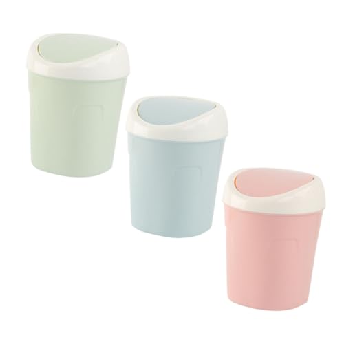 BATHVEVE 3Stücke Mini Schreibtisch Mülleimer Umklappbarer Desktop Müllcontainer Kompakter Abfalleimer für Büro und Zuhause Vielseitig Einsetzbar Bad und Schlafzimmer von BATHVEVE
