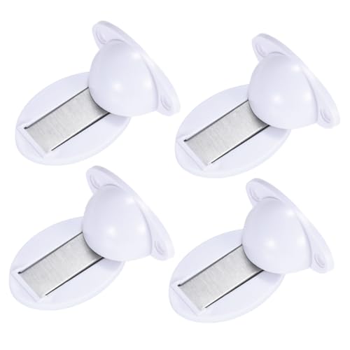 BATHVEVE 4 Stück Magnetischer Türstopper Weiß Dual use mit Schrauben Bohren Starker Abs Magnet Bodenmontierbar Geräuschlos für Wohnraum Schlafzimmer Bad Büro von BATHVEVE