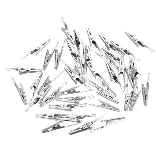 BATHVEVE 40 Stück Teiliges Metall Robuste Elektrische Testklemmen aus Federbelastete Krokodilklemmen für Batterieprüfung Leichte Kompakte Metallklammern für DIY und Elektronikreparatur von BATHVEVE