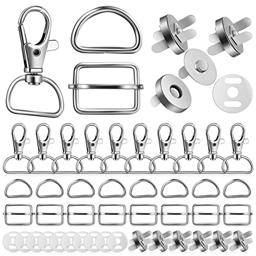 BATHVEVE 48stücke Teiliges Karabinerhaken Und Schnallen Für DIY-Taschen D-Form Und Halbmondförmige Schnallen Aus Zinklegierung Für Rucksack Und Schlüsselbund Zubehör von BATHVEVE