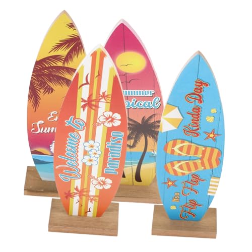 BATHVEVE 4Stücke Surfbrett Holzschild Dekoration für Tisch und Strand Sommer Deko für Strandbars und Ferienhäuser Kreatives für Strandliebhaber BATHVEVE 4Stücke Surfbrett Holzschild Dekoration für Tisch und Strand Sommer Deko für Strandbars und Ferienhäuser Kreatives für Strandliebhaber von BATHVEVE