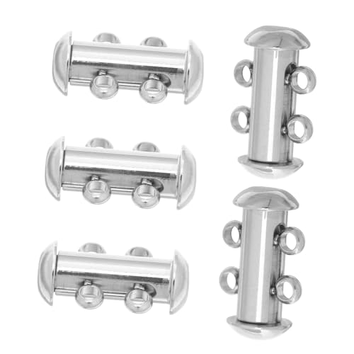 BATHVEVE 5 Stück Teiliges Edelstahl Doppelreihen Schmuckverschluss- Vielseitiger Mehrschicht-connector für DIY Halsketten und Armbänder Langlebige Schmuckklammer für Alltag und Besondere BATHVEVE 5 Stück Teiliges Edelstahl Doppelreihen Schmuckverschluss- Vielseitiger Mehrschicht-connector für DIY Halsketten und Armbänder Langlebige Schmuckklammer für Alltag und Besondere von BATHVEVE