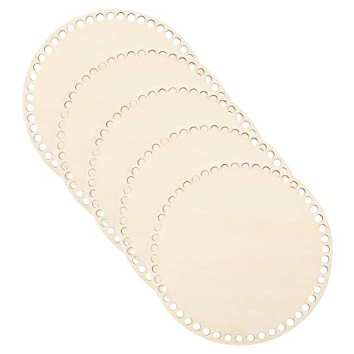 BATHVEVE 5stücke Teiliges Holz-Boden Für Häkelkörbe Basis Für Strickbeutel Vorbohrungen Für Einfaches Nähen Für Kreative Projekte Und Anfänger von BATHVEVE