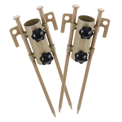 BATHVEVE 6 Stück Teiliges Set Verstellbarer Zeltstangenhalter für Camping Hochfeste Aluminium Heringe und Hammer für Stabile Zelt und Sonnensegelaufstellung von BATHVEVE