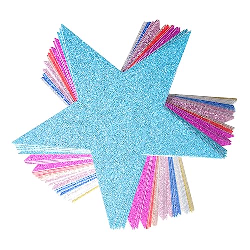 BATHVEVE 80 Stück Teiliges Glitzernde Papier Sterne Dekorationen Bunte Geburtstags Party Hintergrunddeko Kreative Fünfzackige Sternanhänger Aus Sicherem Papier Für Feier Fotorequisiten Und von BATHVEVE