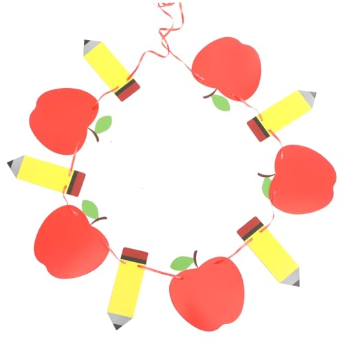 BATHVEVE Apfel Und Bleistift-banner Schule Girlande Zurück Zur Schule Banner Türdekoration Willkommensbanner Partybanner-dekorationen Schulklassenzimmer-dekorationen von BATHVEVE