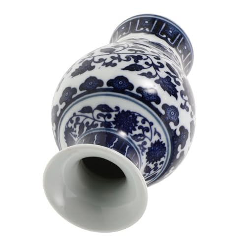 BATHVEVE Keramische Vase Blau Und Weiß Antike Blumenvase Für Trockenblumenarrangements Dekorative Tischdeko Für Wohnzimmer Bücherregal Elegante Gestaltungselemente von BATHVEVE