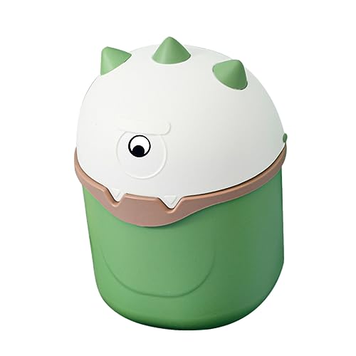 BATHVEVE Dekorativer Mülleimer mit Deckel Cartoon Design für Schreibtisch Home Office und Kinderzimmer Kompakter und Geruchsreduzierender Abfallbehälter aus Langlebigem von BATHVEVE