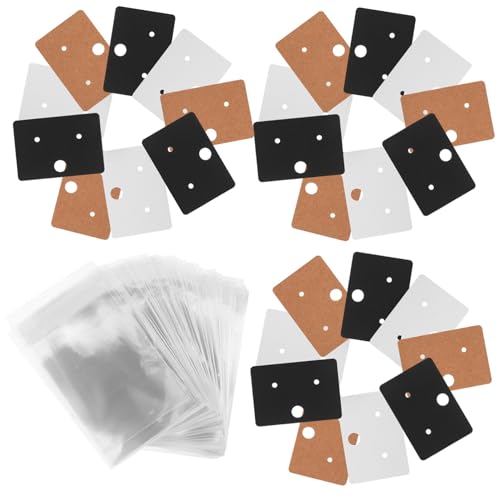 BATHVEVE Earring Display Cards mit Selbstklebenden Beuteln Schmuckhalter Tags Robuste Papierkonstruktion Doppelseitige Blanko Oberfläche für DIY Schmuckverpackung von BATHVEVE