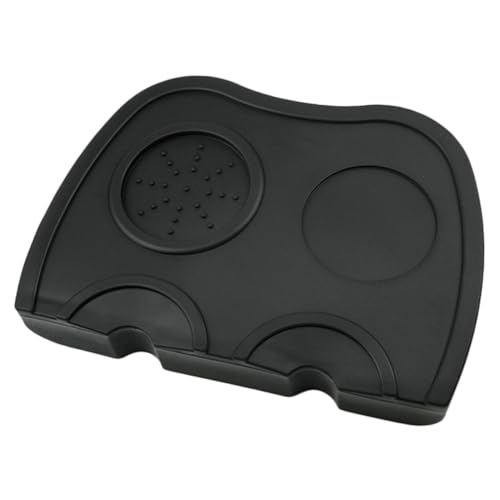 BATHVEVE Espresso Tamper Matte Schwarz Rutschfeste Kaffeestampfer Unterlage mit Eckschutz Langlebiges Anti rutsch Pad für Kleine Arbeitsflächen Geräuschdämpfend für Präzises Kaffeepressen von BATHVEVE