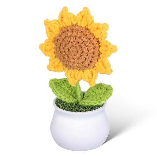 BATHVEVE Handgefertigte Sonnenblume im Topf Dekorative Blume für Auto Büro und Zuhause Einzigartiges Gewebte Pflanzendekoration Hübsches Wohnaccessoire BATHVEVE Handgefertigte Sonnenblume im Topf Dekorative Blume für Auto Büro und Zuhause Einzigartiges Gewebte Pflanzendekoration Hübsches Wohnaccessoire von BATHVEVE