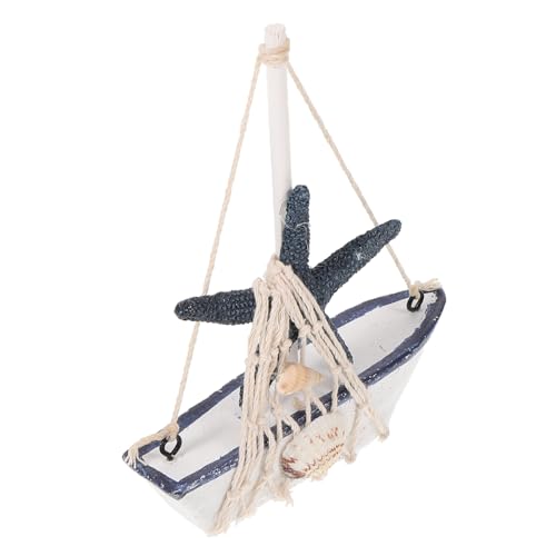 BATHVEVE Mediterranes Segelboot Mit Baumwollseilnetz Dekorationsobjekt Für Tisch Und Weinschrank -Design Stilvolles Für Strandliebhaber von BATHVEVE