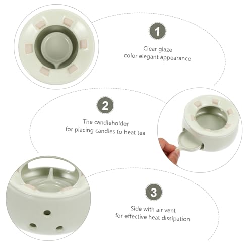 BATHVEVE Keramik Teelichtofen Stövchen Teewärmer Handgefertigt mit Luftventil Robust Einfach zu Reinigen für Stilvolle Teekannenwärmung von BATHVEVE