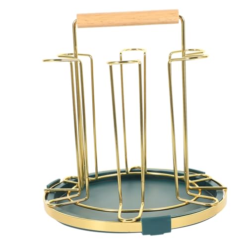 BATHVEVE Küchen Becherhalter aus Praktischer Tassenständer mit Holzgriff Abtropfständer für Trockene Tassen Dekorative Aufbewahrungslösung für Haushalt und Küche als von BATHVEVE