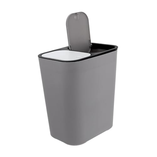 BATHVEVE Küchen Mülleimer mit Deckel Abfalltrennsystem für Trockene und Abfälle Praktischer Müllbehälter mit Zwei Fächern für Küchen und von BATHVEVE