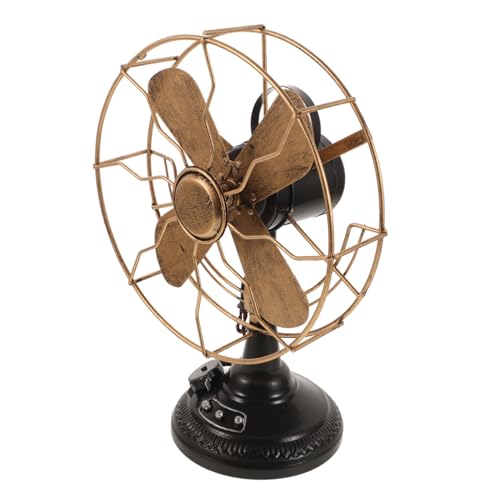 BATHVEVE Kunst Vintage Fan Modell Dekoration Handgefertigter Retro Tischventilator Antike Fächer Skulptur für Wohnkultur und Stilvolle von BATHVEVE