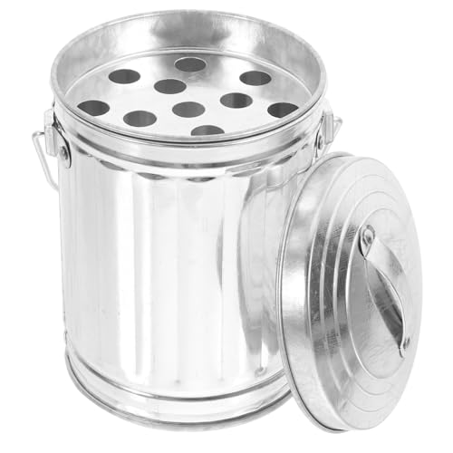 BATHVEVE Mini Tischmülleimer aus Metall mit Deckel Tragbarer Abfalleimer für Schreibtisch Badezimmer und Kosmetikbereich Leicht zu Reinigen und Praktisch von BATHVEVE