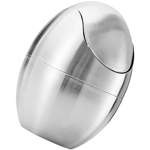 BATHVEVE Mülleimer im Ei Design Stilvoller Tischabfalleimer für Badezimmer und Schreibtisch Rostfrei Leicht zu Reinigen und Langlebig für Jede Ecke von BATHVEVE