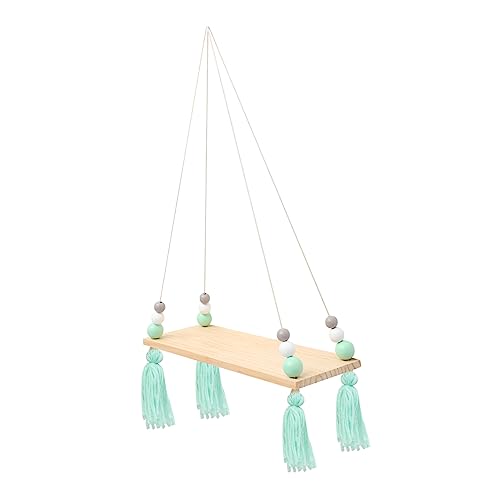 BATHVEVE Perle Quastel Holzbrett Wandregal mit Baumwollseil Stilvolles Hängeregal für Blumen und Bücher für Wohnzimmer Schlafzimmer und Küche BATHVEVE Perle Quastel Holzbrett Wandregal mit Baumwollseil Stilvolles Hängeregal für Blumen und Bücher für Wohnzimmer Schlafzimmer und Küche von BATHVEVE