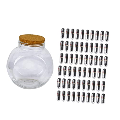 BATHVEVE Satz Wunschflaschenset Aus Glas Event-party-accessoires- Mini Glasflaschen Kapsel in Wunschflasche Nachricht Glasflasche Black von BATHVEVE