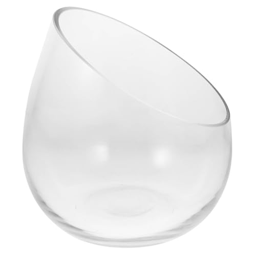 BATHVEVE Schräge Glasvase Blumenvase Aus Glas Transparente Schräge Glasvase Dekoratives Glas-pflanzgefäß Für Home Office Balkon Garten von BATHVEVE