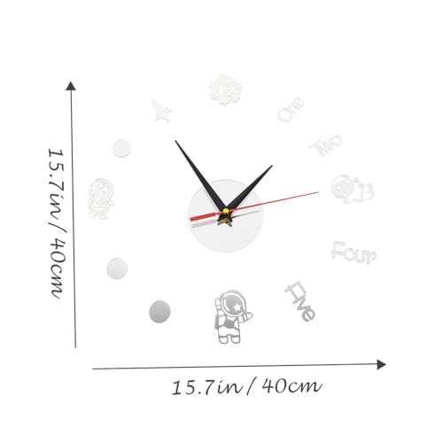 BATHVEVE Spaceman Wanduhr Modern Leise Wandhängend DIY Silber Kleine Dekorative Uhr für Wohnzimmer Büro Schlafzimmer ohne Batterie BATHVEVE Spaceman Wanduhr Modern Leise Wandhängend DIY Silber Kleine Dekorative Uhr für Wohnzimmer Büro Schlafzimmer ohne Batterie von BATHVEVE