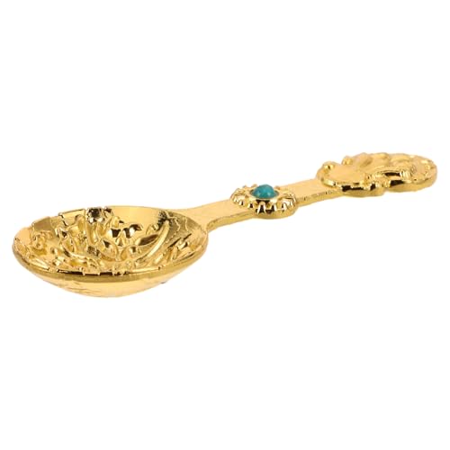 BATHVEVE Vintage Kaffeelöffel mit Rundem Griff Ergonomisch für Camping und Haushalt Vielseitiger Tibetischer Stil Teelöffel für Espresso Dessert und Eis von BATHVEVE