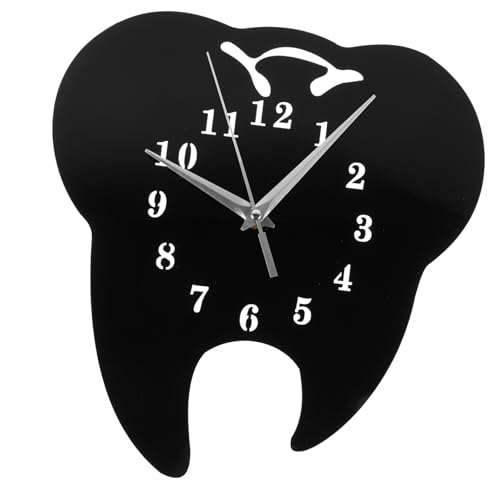BATHVEVE Zahnförmige Wanduhr Schwarz Lautloses Design für Büro und Zuhause Kreative Deko Uhr für Moderne Zahnheilkunde Vielseitig Einsetzbar als oder Wohnaccessoire BATHVEVE Zahnförmige Wanduhr Schwarz Lautloses Design für Büro und Zuhause Kreative Deko Uhr für Moderne Zahnheilkunde Vielseitig Einsetzbar als oder Wohnaccessoire von BATHVEVE