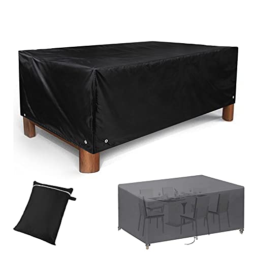 BATHWA Outdoor Möbel Abdeckung Wasserdichtes Schutzhülle Abdeckplane für Sofa Terrassenmöbel im Set für draußen,Gartenmöbel, BBQ, Terrasse (213 x 132 x 74cm)-Schwarz von BATHWA