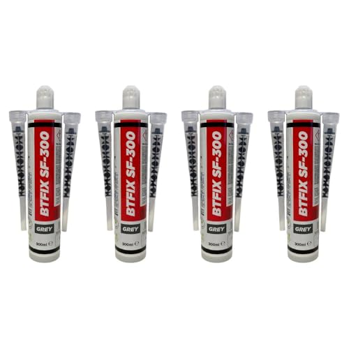 4x BTFIX SF-300 ml 2K Injektionsmörtel | Verbundmörtel | Chemiedübel für Beton & Mauerwerk | inkl. 8 Statikmischer | Schwerlastbefestigung | styrolfrei | Montagemörtel Ankerkleber Klebeanker 4x BTFIX SF-300 ml 2K Injektionsmörtel | Verbundmörtel | Chemiedübel für Beton & Mauerwerk | inkl. 8 Statikmischer | Schwerlastbefestigung | styrolfrei | Montagemörtel Ankerkleber Klebeanker von BATIFIX