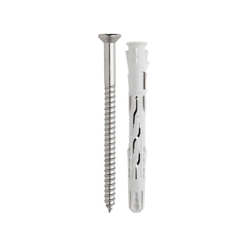 BATIFIX Allzweck Rahmendübel | Langschaftsdübel | hochwertiger Dübel mit Senkkopf Schraube in Edelstahl A4 | ETA Zulassung | Fensterrahmendübel (10x80 mm, 25, Stück) von BATIFIX