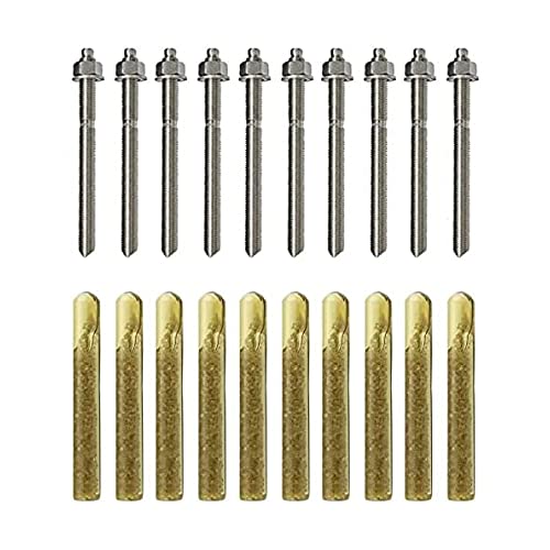 BATIFIX Verbundanker Set 10 Stück, Patrone + Ankerstange - Edelstahl A4 oder verzinkt I Styrolfrei Option 1 I Schwerlast-Anker I Schwerlast-dübel I Gewinde (Edelstahl V4A, M12 x 160) von BATIFIX