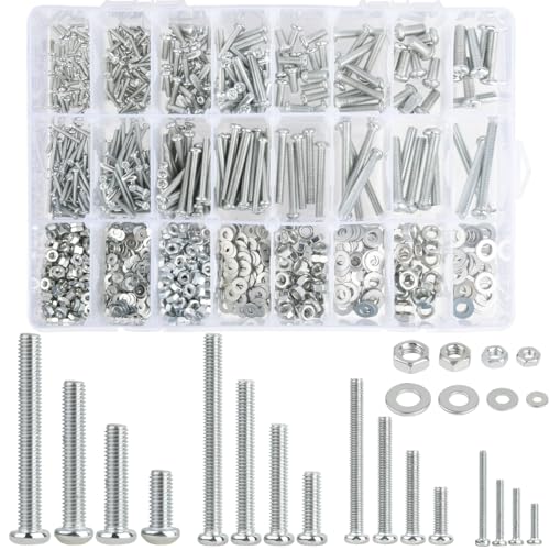 BATINO 1320 Stk Schrauben Set, M2 M3 M4 M5 Schrauben Muttern Gewindeschrauben Set Linsenkopfschrauben Kreuzschlitzschrauben mit Sechskantmuttern und Unterlegscheiben Maschinenschrauben Sortiment Kit BATINO 1320 Stk Schrauben Set, M2 M3 M4 M5 Schrauben Muttern Gewindeschrauben Set Linsenkopfschrauben Kreuzschlitzschrauben mit Sechskantmuttern und Unterlegscheiben Maschinenschrauben Sortiment Kit von BATINO