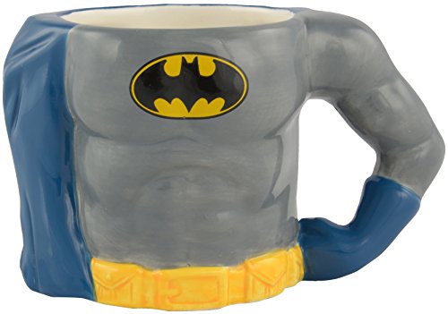Batman 3D Body“, ca. 350 ml – 0122123 Tasse, Keramik, grau, 12.8 x 7.6 x 7.7 cm von Batman