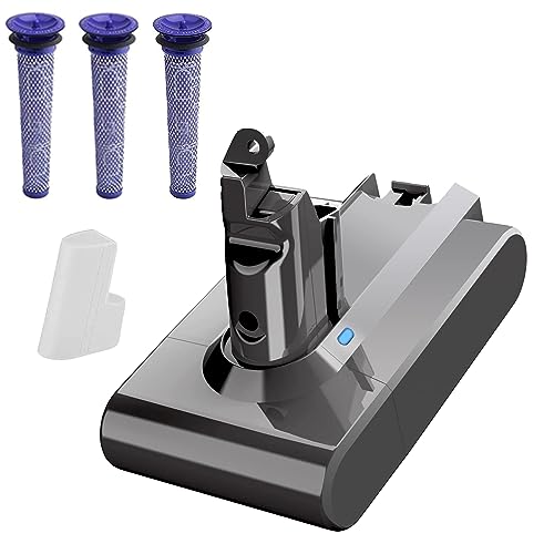 V6 Akku Ersatz für Dyson SV03 SV05 SV04 SV06 SV07 DC59 DC61 DC62 SV09 DC58 DC72 DC74 Staubsauger mit 2 Vorfiltern von BATTOOL