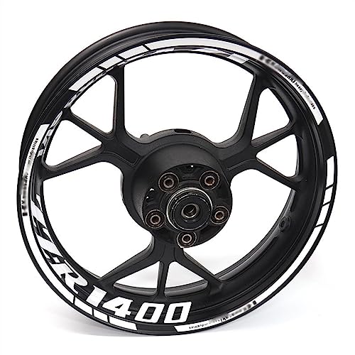 BATTTX Modifikationszubehör Für K&awasaki Für ZZR1400 Für ZZR-1400 Für Zzr1400 Motorrad Reflektierende Felge Streifen Aufkleber Aufkleber Vorne Hinten Aufkleber (Color : Talla �nica) von BATTTX