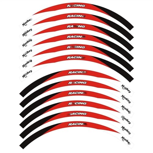 BATTTX Modifikationszubehör Für Monkey Für 125 Z125 M 2019 2020 2021 2022 2023 2024 Aufkleber Radnabe Aufkleber Felge Reflektierende Streifen Set (Color : 4, Size : E) von BATTTX