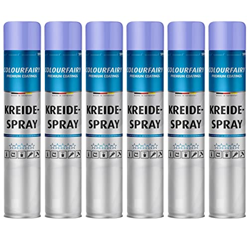 BAU DISCOUNT Colourfairy Kreidespray Sprühdose für Markierarbeiten (6x750ml) 4500 ml von BAU DISCOUNT