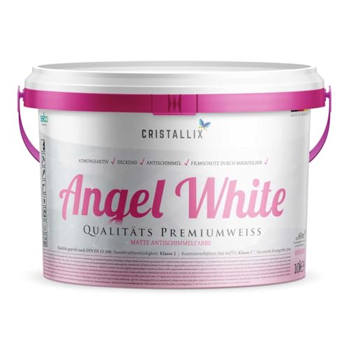 BAU DISCOUNT Cristallix Angel White | Innenwandfarbe weiß 10l von BAU DISCOUNT
