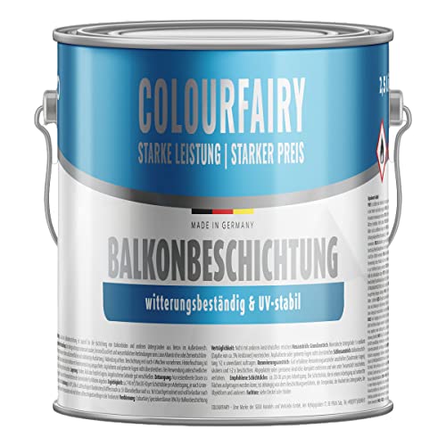 BAU DISCOUNT Colourfairy Balkonbeschichtung 2,5 Liter, Antrazithgrau RAL7016 von BAU DISCOUNT