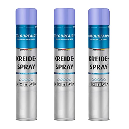 BAU DISCOUNT Colourfairy Kreidespray Sprühdose für Markierarbeiten weiß (3x750 ml) 2250 ml von BAU DISCOUNT