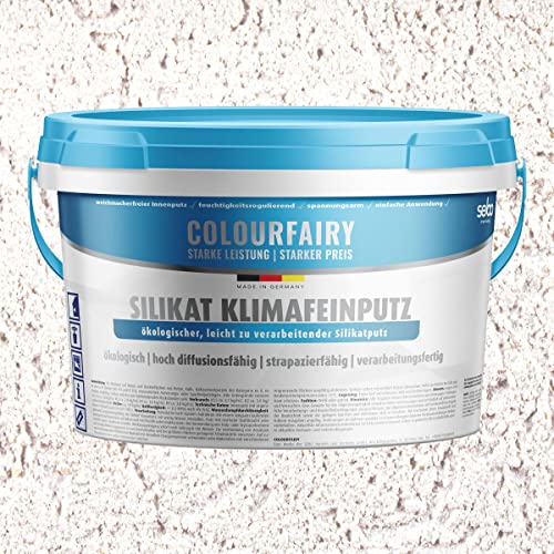 BAU DISCOUNT Colourfairy Silikat Innenputz Klimafeinputz weiss 25kg Reibeputzstruktur (R) 1,5 mm von BAU DISCOUNT