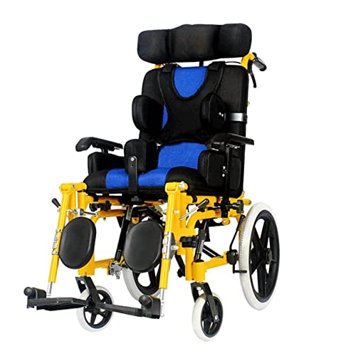 BAUBUY Rollstuhl für Kinder mit Zerebralparese Voll liegender Kinderrollstuhl mit ergonomischem Design - verstellbare Kopfstütze/Sitzposition/Armlehnenhöhe von BAUBUY